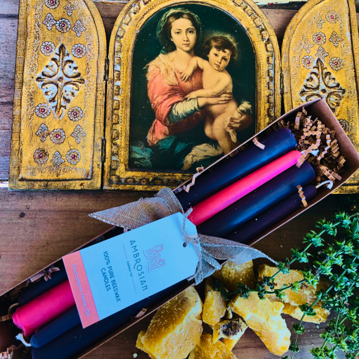 Advent Beeswax Taper Candles