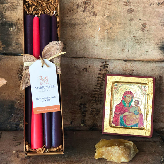 Advent Beeswax Taper Candles