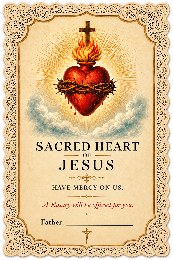 Complete Your Gift with Our Sacred Heart Card for Your Father